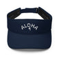 Blue adjustable sun visor cap with embroidered logo